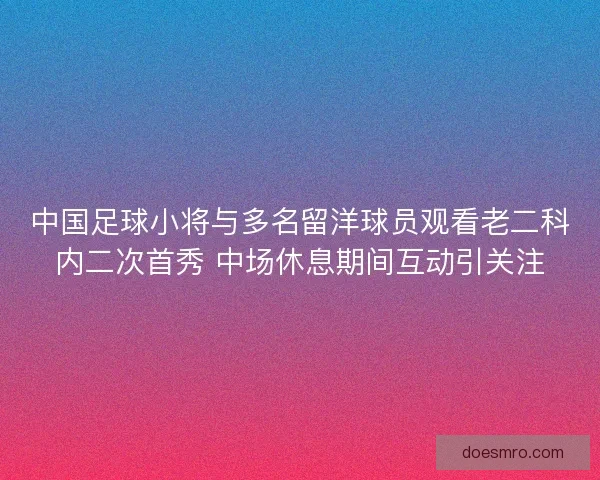 中国足球小将与多名留洋球员观看老二科内二次首秀 中场休息期间互动引关注