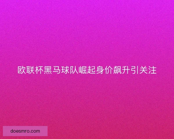 欧联杯黑马球队崛起身价飙升引关注