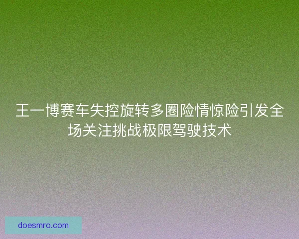 王一博赛车失控旋转多圈险情惊险引发全场关注挑战极限驾驶技术